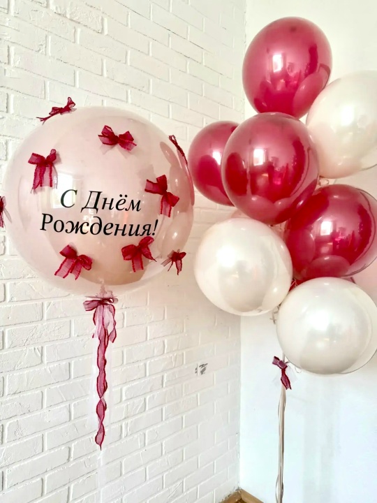Оформление дня рождения в красном цвете шарами